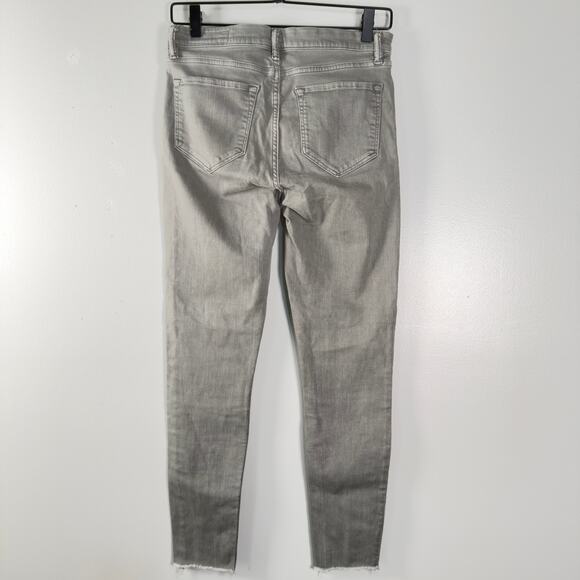 All Saints Grace Green Stretch Skinny Jeans Raw Hem Mid Rise Casual Size 30 - Picture 7 of 11